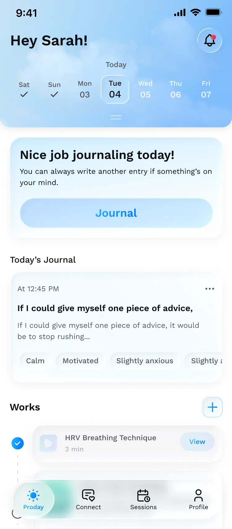 mePro client mobile app